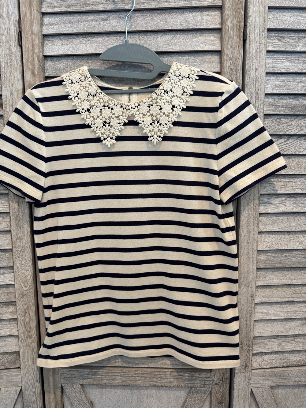 Kate SpadeLace Collar stripedTop - xxs
